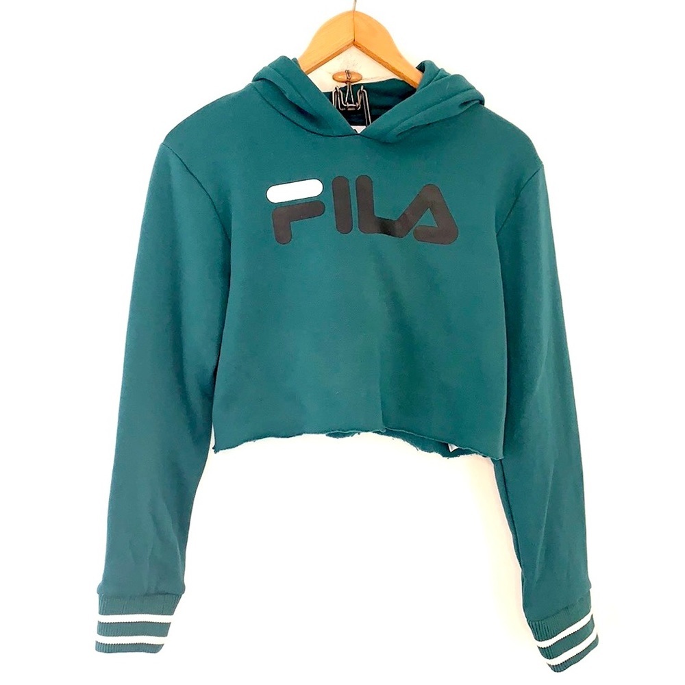 Fila green cropped hoodie